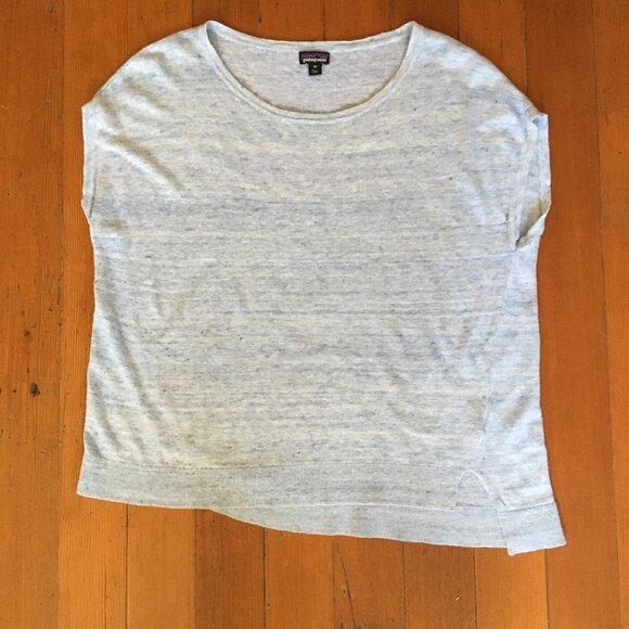 Patagonia Lightweight Sleeveless Linen Light Blue Knit Loose Fitting Top X-Small - Picture 2 of 9
